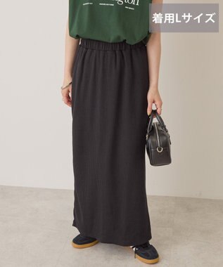 AMERICAN HOLIC 【選べる丈】リブタイトスカート Black