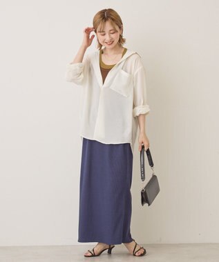 AMERICAN HOLIC 【選べる丈】リブタイトスカート Navy