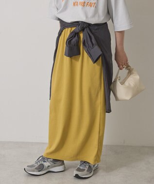 AMERICAN HOLIC 【選べる丈】リブタイトスカート Mustard