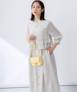 組曲 リヨセルシャーティング ワンピース ベージュストライプ系1
