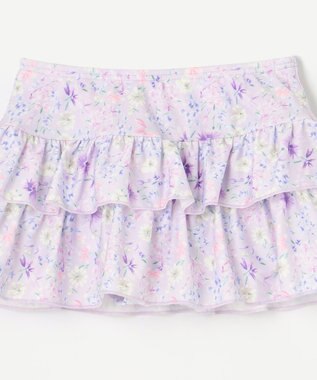 ANY KIDS ギンガムチェック×花柄セパレート水着 ラベンダーギンガム×花柄