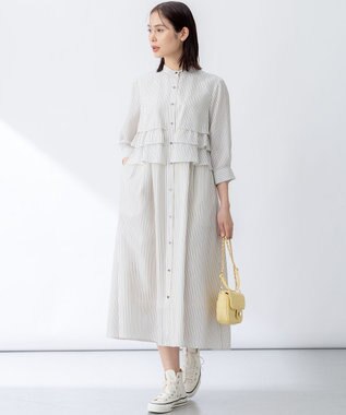組曲 リヨセルシャーティング ワンピース ベージュストライプ系1