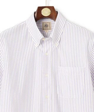 J.PRESS MEN 【KING SIZE】【夏に嬉しい高機能】カノコインレイストライプパッチポケット シャツ/B.D. パープル系1