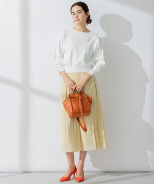 組曲 S 【パールボタン付】ブーケカラーリラクシー ニット アイボリー系