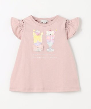 ANY KIDS オンオフショルダーパフェTシャツ ピンク系