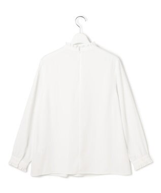 23区 L 【洗える】バックサテンアムンゼン フリルデザインシャツ ホワイト系