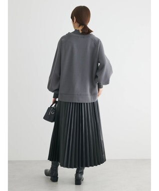 Green Parks 裏起毛ニットリブドッキングプルオーバー Gray