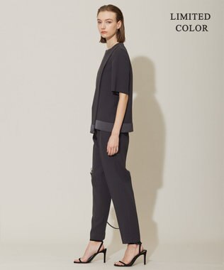 ICB 【新色追加・接触冷感・UVケア・速乾・洗える】 FluidBackSatin Tブラウス チャコール系［WEB限定］