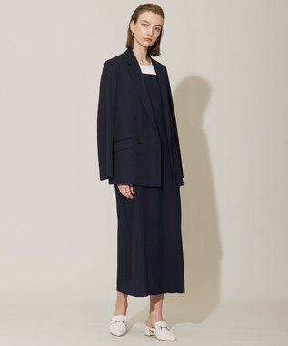 ICB 【接触冷感・UVケア・撥水・洗える】 LooseWeave ダブルブレストジャケット ネイビー系