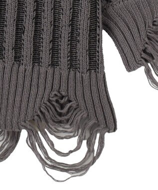 WEGO クラッシュリブBIGニットプルオーバー スミクロ