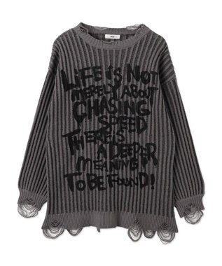 WEGO クラッシュリブBIGニットプルオーバー スミクロ