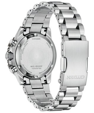 CITIZEN 【電池交換不要/20気圧防水/クロノグラフ】ケース40mmのパイロットウオッチ シルバー