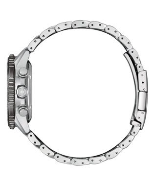 CITIZEN 【電池交換不要/20気圧防水/クロノグラフ】ケース40mmのパイロットウオッチ シルバー