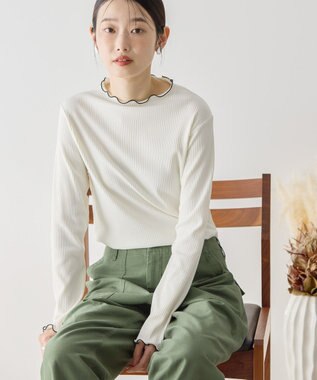 AMERICAN HOLIC 針抜きテレコカットプルオーバー Ivory