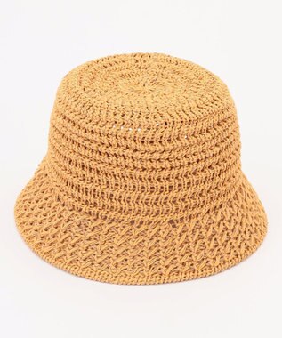 ANY フェイクラフィアニットバケット