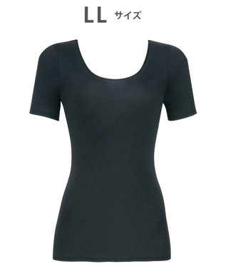 WACOAL 【スゴ衣】 インナー 3分袖 綿100％(身生地) オーガニックコットン(身生地) なめらかな肌ざわり 肌着 CLC222 /ワコール ブラック