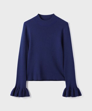 GRACE CONTINENTAL ラメリブニットトップ ブルー