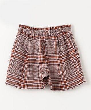 組曲 KIDS 【110-140㎝】Chocolat de check キュロット ワイン×オレンジ系4