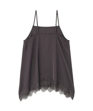 AMERICAN HOLIC イレギュラーヘムサテンレースキャミソール Charcoal Gray