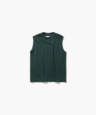 ATON DRY COTTON JERSEY | モックネックスリーブレスプルオーバー GREEN