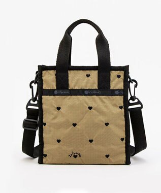 LeSportsac MINI N/S TOTE/モカブラックハートエンブロイダリー モカブラックハートエンブロイダリー