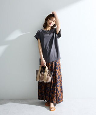 Green Parks 汗染み防止フレンチロゴＴシャツ Charcoal Gray