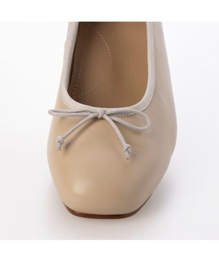 ing <ing>【３E】ワンポイントバレエシューズ ライトベージュコンビ