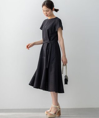 組曲 L エンブロイダリーレースフレアスリーブ ワンピース ブラック系