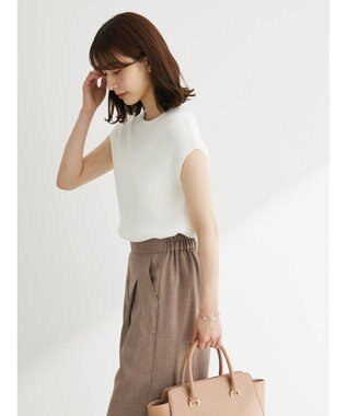 Green Parks ・Ｐｅｔｉｔ　Ｆｌｅｕｒ　フレンチスリーブリブニット Off White