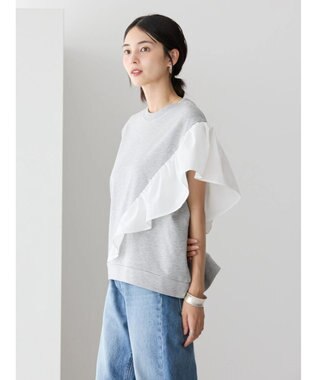 AMERICAN HOLIC ショルダーフリルミニ裏毛プルオーバー Light Gray Mixture