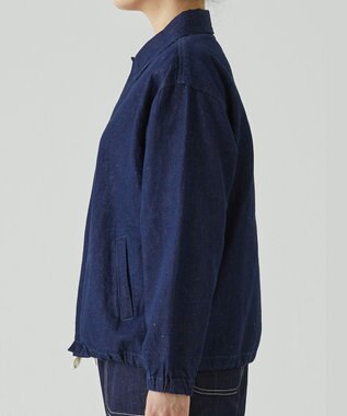 caqu コットンリネンデニムコーチジャケット rinse