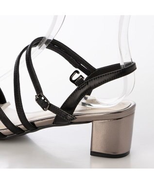 Riz raffinee <Riz raffinee>ラインストーン付きチュールストラップサンダル ブラック