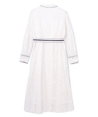 GRACE CONTINENTAL ストライプフラワー刺繍ワンピース ホワイト