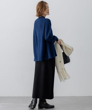 23区 S 【洗える】ピュアカシミヤ フレア ニット ブルー系