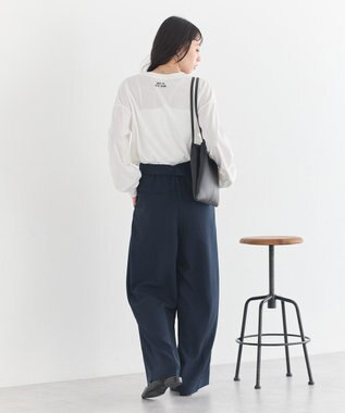 earth music&ecology 【予約】アソートツータックベルトパンツ ネイビー