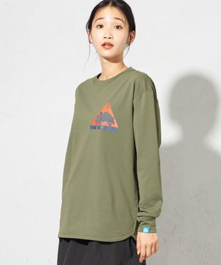 SHARE PARK LADIES 【UNISEX】UVカット アートコラボロングTシャツ〈CAMP〉（S・Mサイズ） カーキ