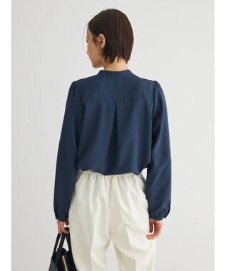 Green Parks ＢＰ　ケア楽　ポイント釦ブラウス Navy