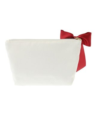 Maison de FLEUR チェリー刺繍ポーチ Ivory