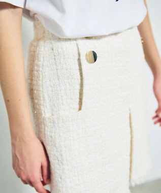 GRACE CONTINENTAL ツイードボックスタックショートパンツ キナリ