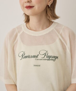 AMERICAN HOLIC プリントロゴシアーニットプルオーバー Ivory