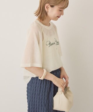 AMERICAN HOLIC プリントロゴシアーニットプルオーバー Ivory