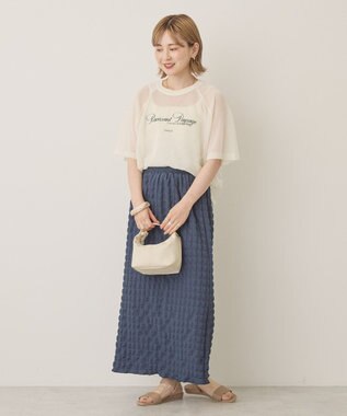 AMERICAN HOLIC プリントロゴシアーニットプルオーバー Ivory