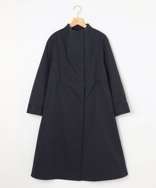 組曲 L 【WEB限定】コットンライクツイル スタンドネックコート ネイビー系