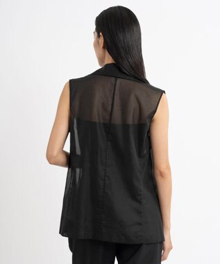 23区 L 【エステータ】コットンオーガンジー ブラウス ブラック系