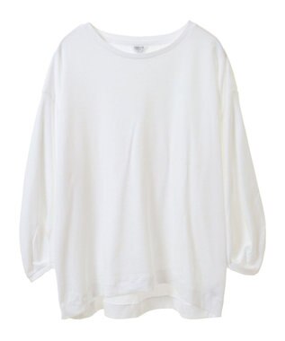 AMERICAN HOLIC 接触冷感7分袖タックスリーブカットプルオーバー Off White