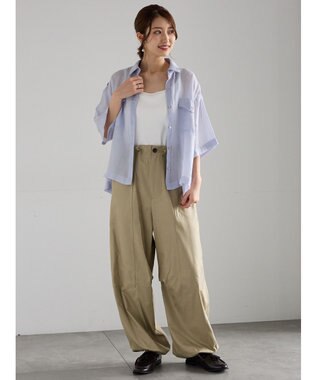 Te chichi シャイニーツイルパラシュートパンツ《2025Autumn catalog item》 カーキ