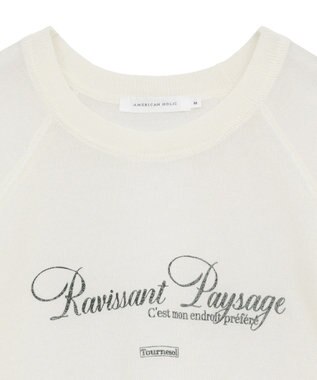 AMERICAN HOLIC プリントロゴシアーニットプルオーバー Ivory