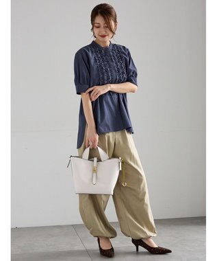 Te chichi シャイニーツイルパラシュートパンツ《2025Autumn catalog item》 カーキ