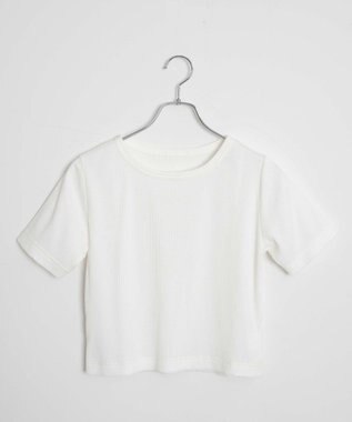 WEGO 【洗える/SML】コンパクトリブT ホワイト