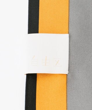 自由区 【カタログ掲載】カラーブロックシルク スカーフ マスタード系